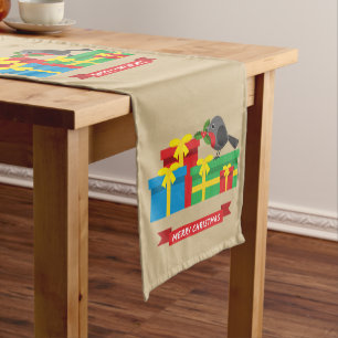 Cute Robin And The Four Colourful Gifts Medium Table Runner