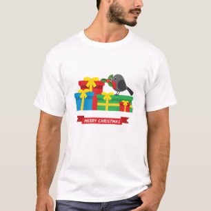 Cute Robin And The Four Colourful Gifts T-Shirt