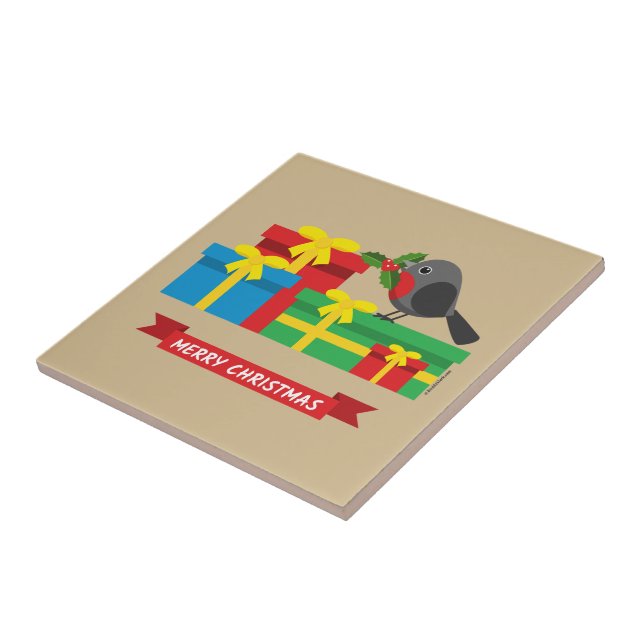 Cute Robin And The Four Colourful Gifts Tile (Side)