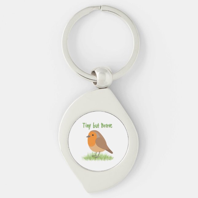 Cute Robin Bird Magnet Key Ring (Front)