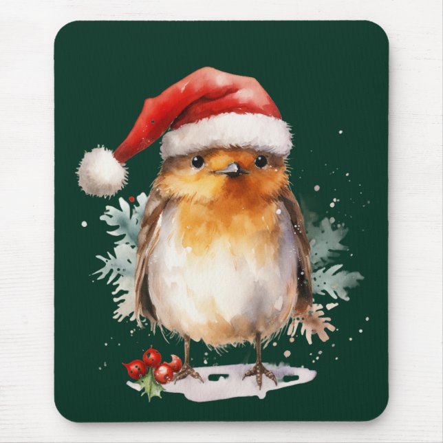 Cute Robin Mouse Mat (Front)