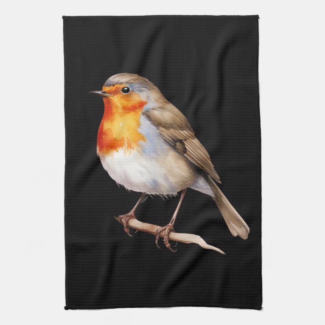 Cute Robin Tea Towel (Vertical)