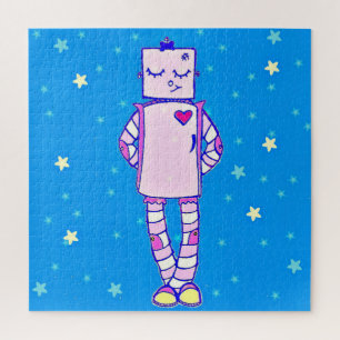 Cute Robot and Stars Puzzle