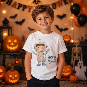 Cute Robot Boy Beep Boo Halloween Costume T-Shirt