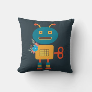 Cute robot children's design cushion