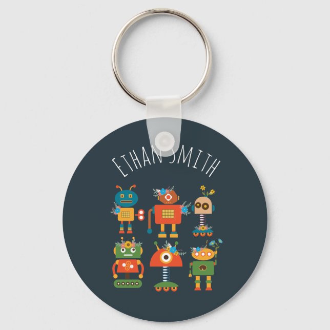 Cute robot children's design key ring (Front)