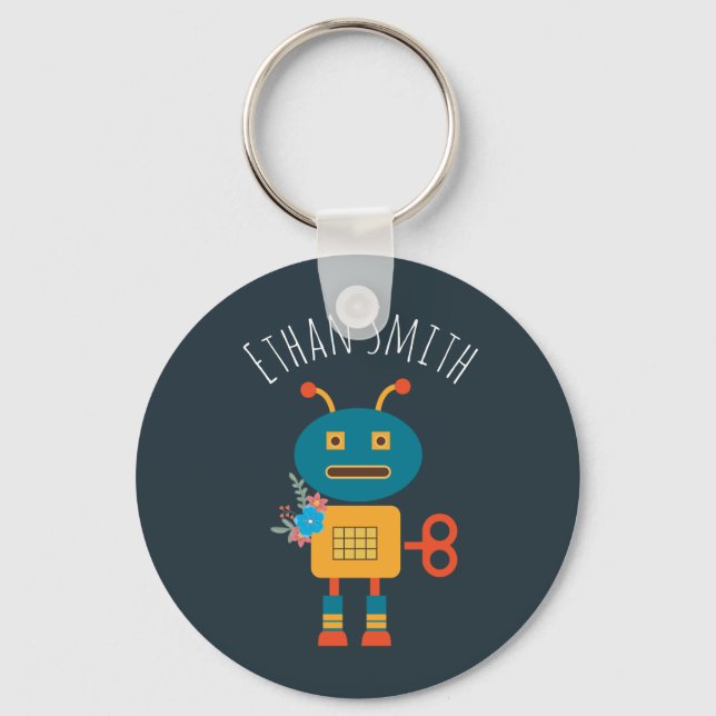 Cute robot children's design key ring (Front)