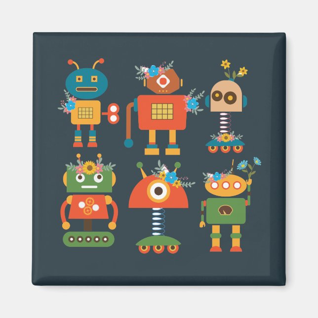 Cute robot children's design magnet (Front)