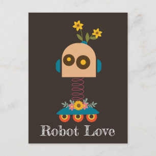 Cute robot children's design postcard