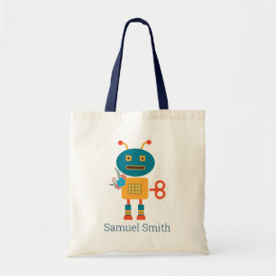 Cute robot children's design tote bag