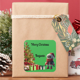 cute robot Christmas holiday Sticker