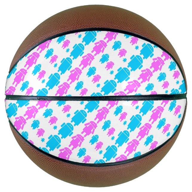 Cute robot familly pattern basketball (Front)