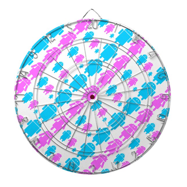 Cute robot familly pattern dartboard (Front)