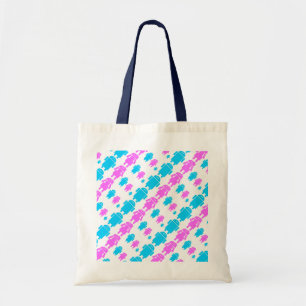 Cute robot familly pattern tote bag