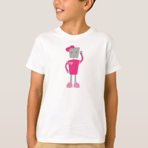 Cute Robot, Funny Robot, Girl Robot, Pink Robot T-Shirt