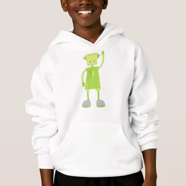 Cute Robot, Funny Robot, Silly Robot, Green Robot (Front)