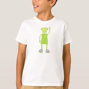 Cute Robot, Funny Robot, Silly Robot, Green Robot T-Shirt