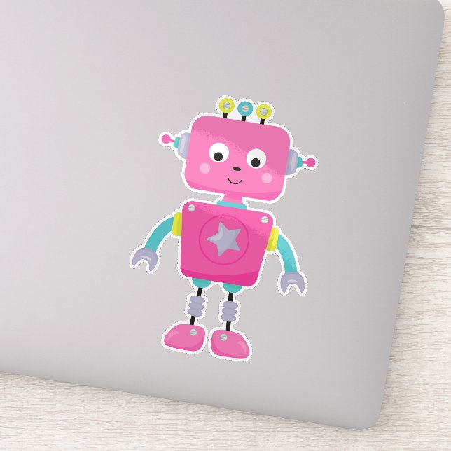 Cute Robot, Funny Robot, Silly Robot, Pink Robot (Detail)