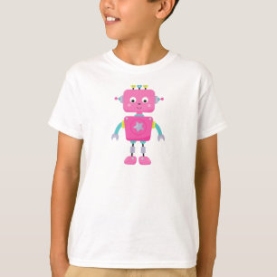 Cute Robot, Funny Robot, Silly Robot, Pink Robot T-Shirt