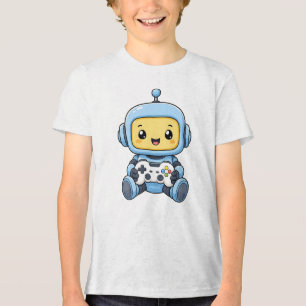 Cute Robot Gamer Shirt Kids Gaming Tee