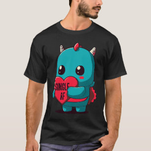 Cute Robot Heart Relationship Single Valentine's D T-Shirt