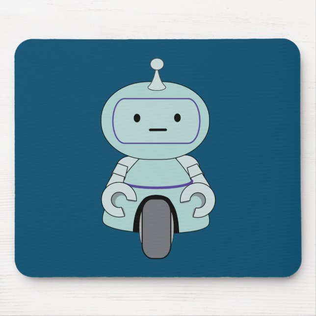 Cute Robot Illustration Mouse Mat (Front)