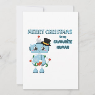 Cute Robot Illustration on Christmas Card