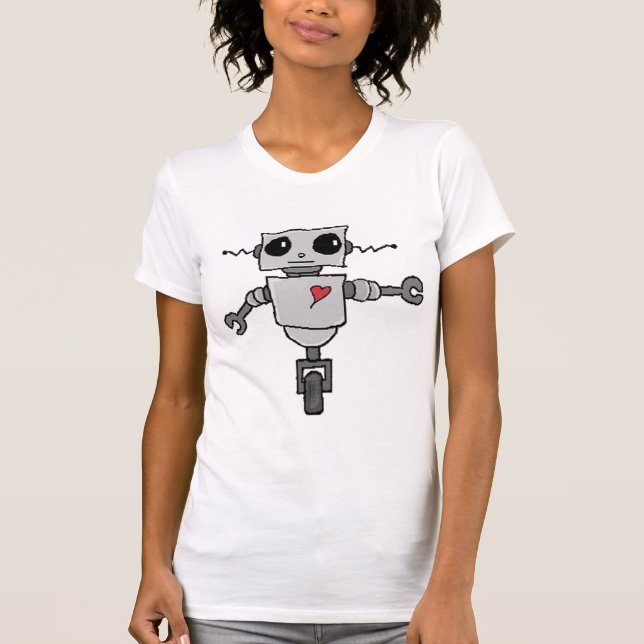 Cute Robot in Love T-Shirt (Front)