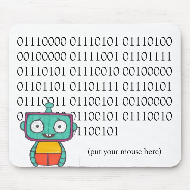 Cute Robot Mouse Pad (Front)
