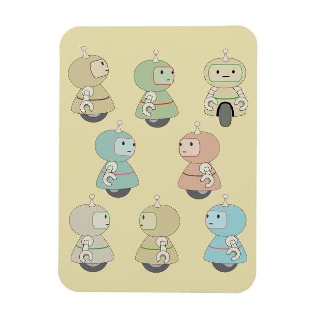Cute Robot Pattern Magnet (Vertical)