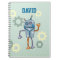 Cute Robot Personalised Name Boys Notebook