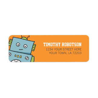 Cute Robot Return Address Labels