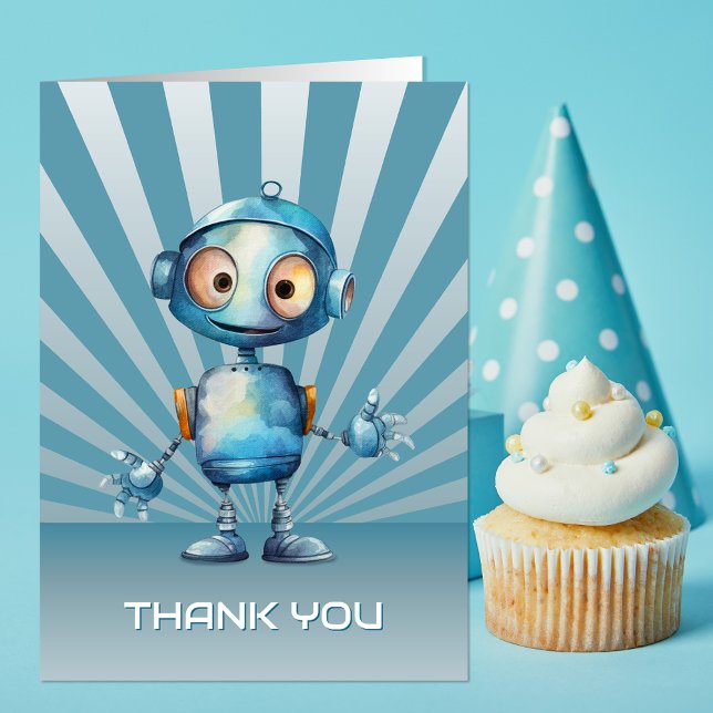 Cute Robot Theme Birthday Thank You (Creator Uploaded)