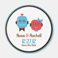 Cute Robot Theme Wedding Save the Date