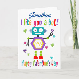 Cute Robot Valentine's Day Card
