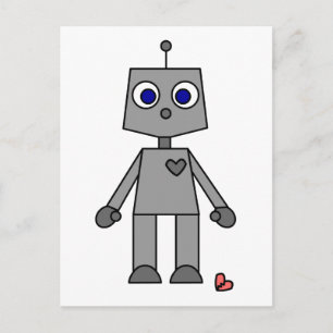 Cute Robot With A Broken Heart Postcard