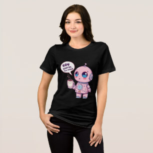 Cute Robot Women’s T-Shirt – Adorable Futuristic  Tri-Blend Shirt