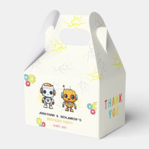 Cute Robots Boys Together Joint Birthday Favour Box
