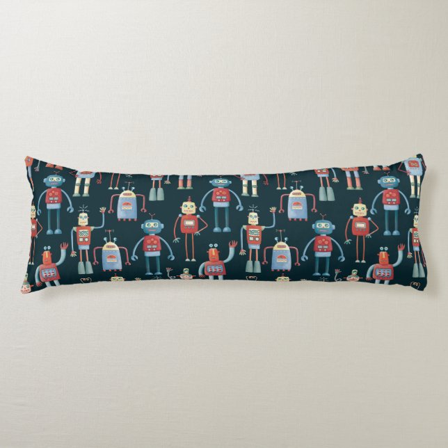 Cute Robots Dark Body Cushion (Front)