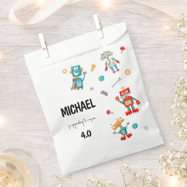 Cute Robots  Favour Bags (Clipped)