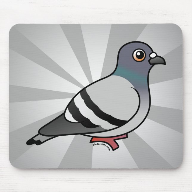 Cute Rock Pigeon Mouse Mat (Front)