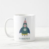 Cute Rocket Ship Cool Space Art Personalised