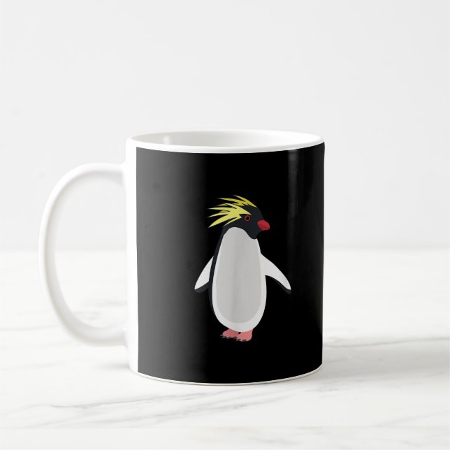 Cute Rockhopper Penguin Funny Antarctic Animal Coffee Mug (Left)