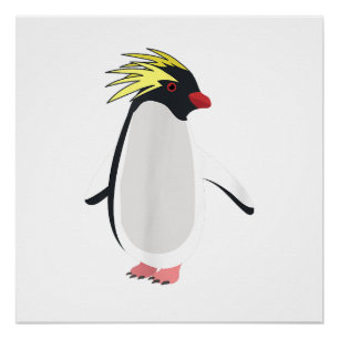 Cute Rockhopper Penguin Funny Antarctic Animal Poster