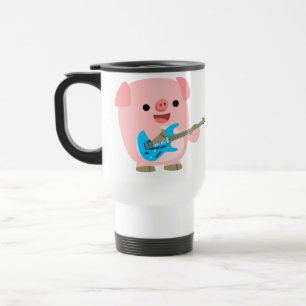 Cute Rockin' Cartoon  Pig Commuter Mug