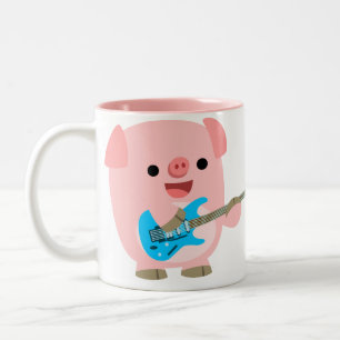 Cute Rockin' Cartoon  Pig Mug