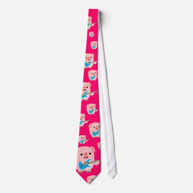 Cute Rockin' Cartoon  Pig Tie (Front)