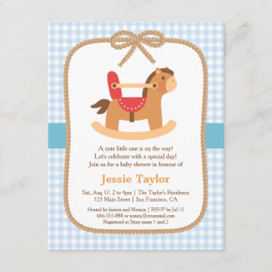 Cute Rocking Horse Baby Shower Invitations