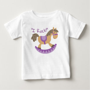 Cute Rocking Horse "I Rock" Slogan  Baby T-Shirt