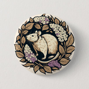 Cute rodent Rat pet rays designs                   6 Cm Round Badge